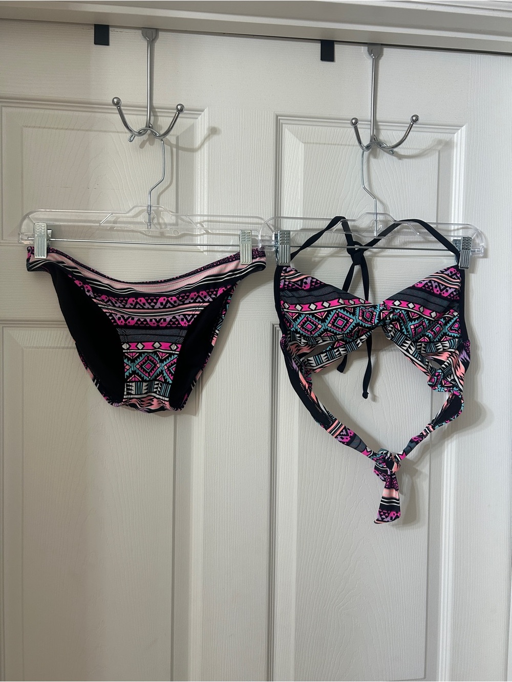 Xhilaration Black Pink Aztec Print Bikini Set
